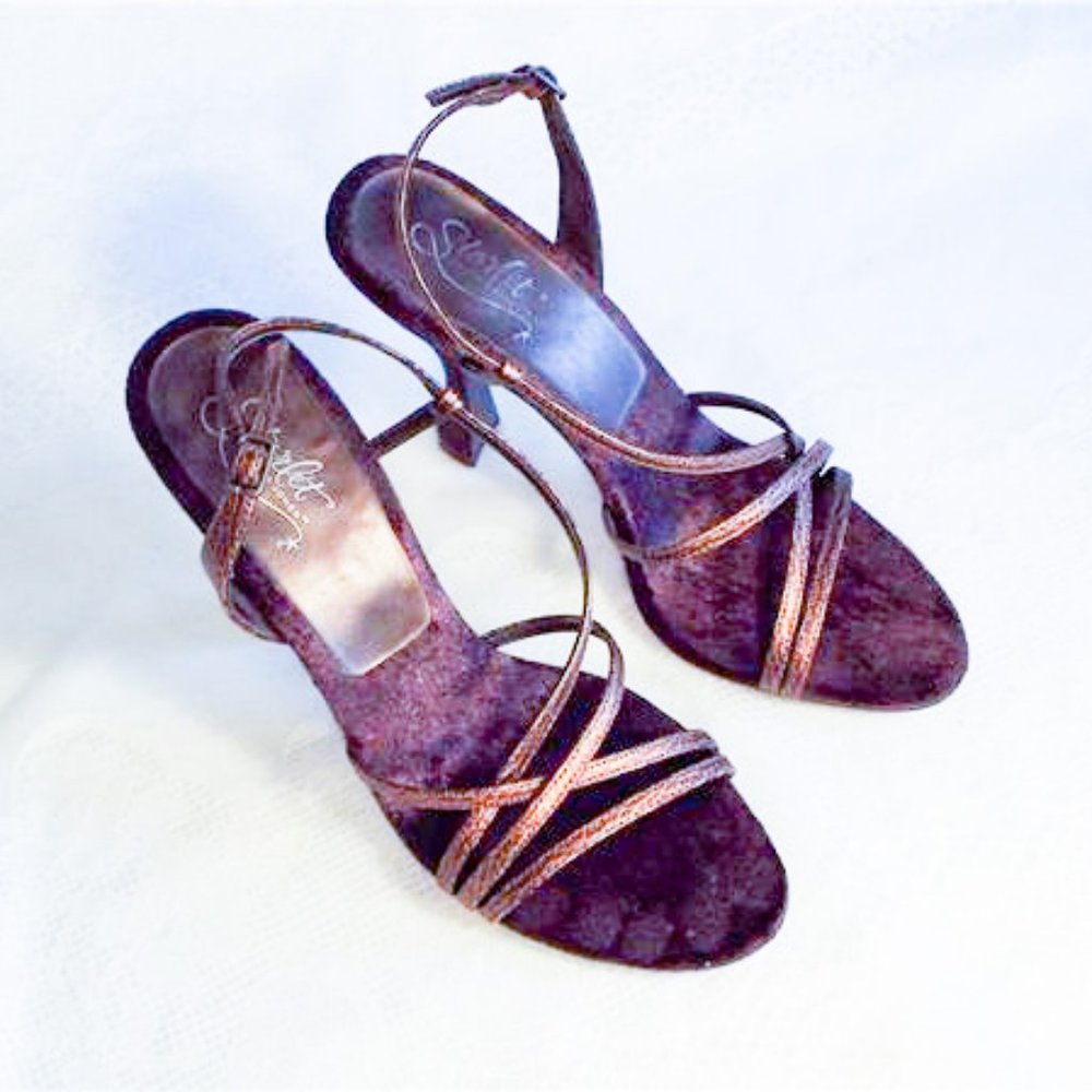 STARLET COPPER BROWN STILLETTO HEELS SANDALS